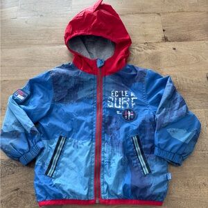 Souris Mini Red Blue Hooded Jacket surf spring light size 18 months